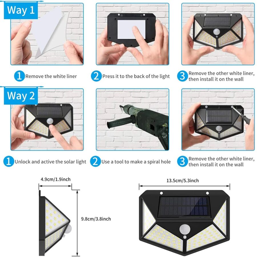 LED šviestuvas su saulės baterija
