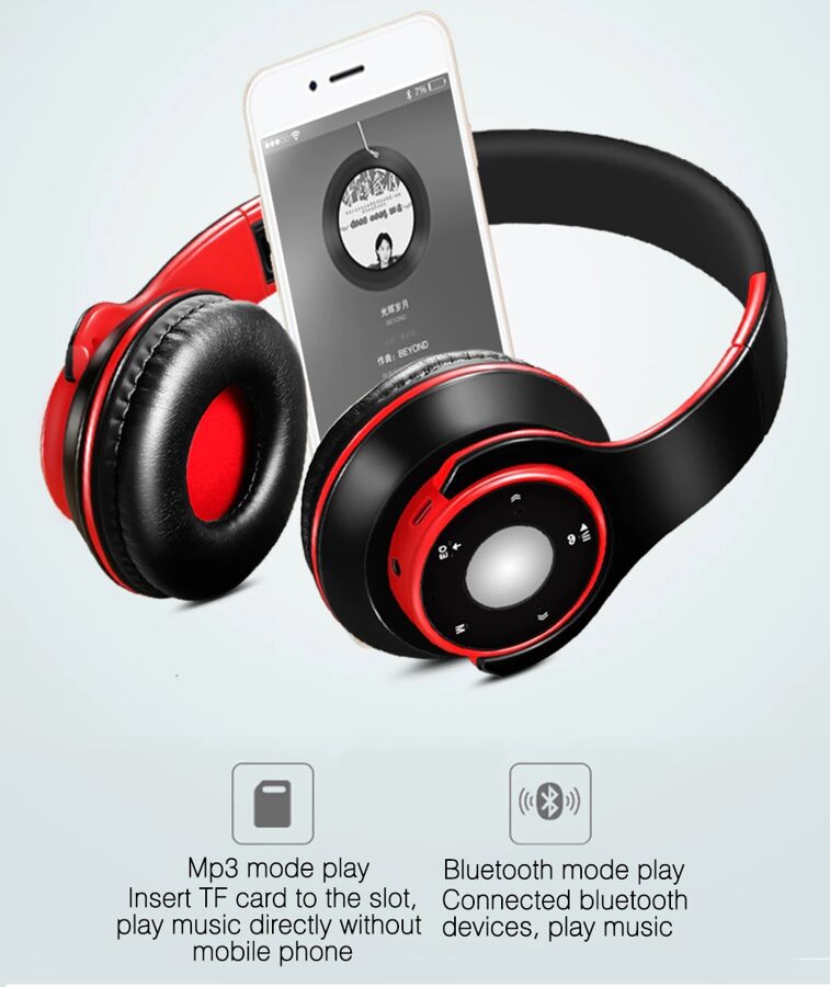 Belaidės ausinės su MP3 grotuvu